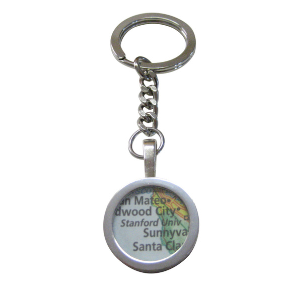 Stanford University Map Pendant Key Chain - Picture 1 of 2